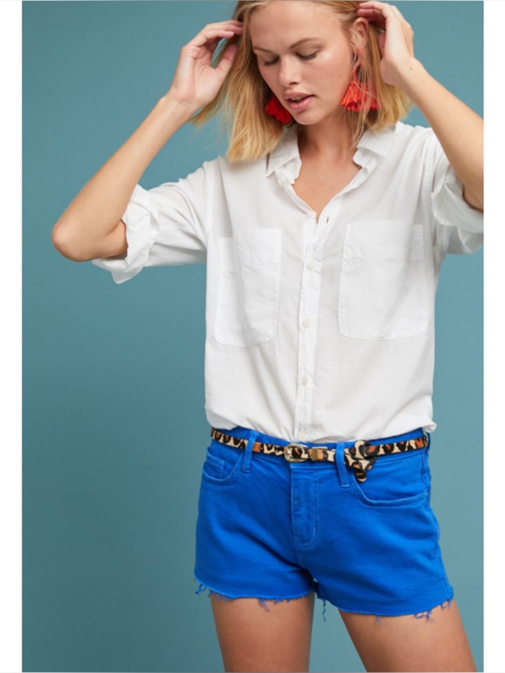 Current/Elliott for Anthro | NWT The Boyfriend Denim Shorts in Cobalt Blue, 27